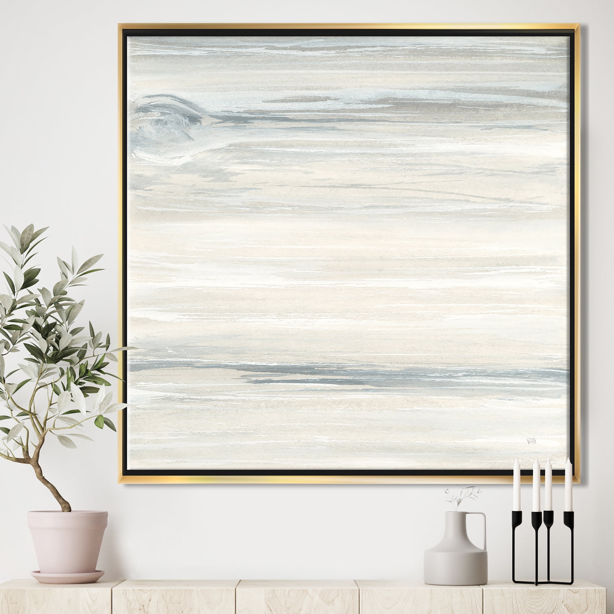 Designart ' watercolor colorfields I ' Glam Framed Canvas