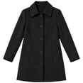 thumbnail image 4 of Single Breasted Wool Coat for Women Lapel Collar Long Sleeve Mid Length Casual Winter Outerwear, 4 of 8