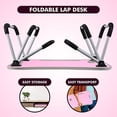 thumbnail image 7 of MavoCraft Laptop Desk for Bed - Lap Table with iPad Slot & Cup Holder - Portable Wood Lap Desk for Sofa & Bed for Adults & Kids - Adjustable Tablet & Laptop Stand for Comfortable Use (Pink), 7 of 7