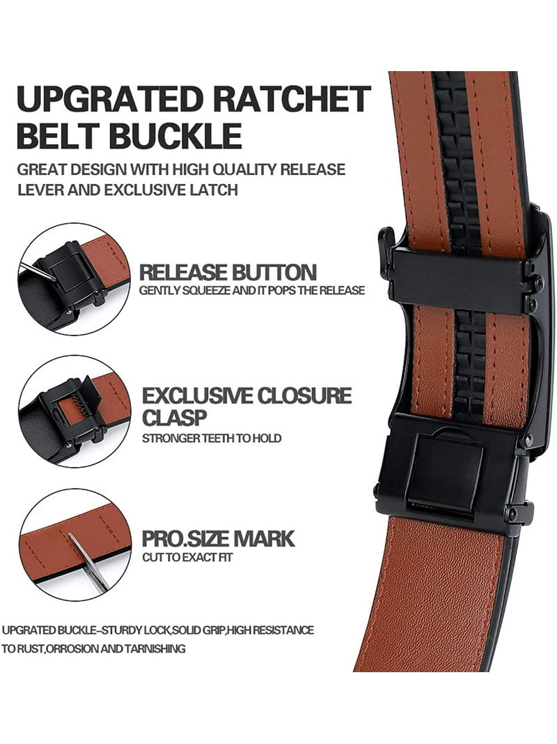 Ratchet Belt for Men Dress Adjustable 1 3/8 display picture 1