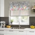thumbnail image 4 of 2 Pack Valances for Window, Spring Easter Flowers Short Curtains for Kitchen Bedroom Living Room, Farmhouse Floral Black Buffalo Plaid Rod Pocket Small Window Treatment Valance Drapes 54 x 18 Inch, 4 of 8