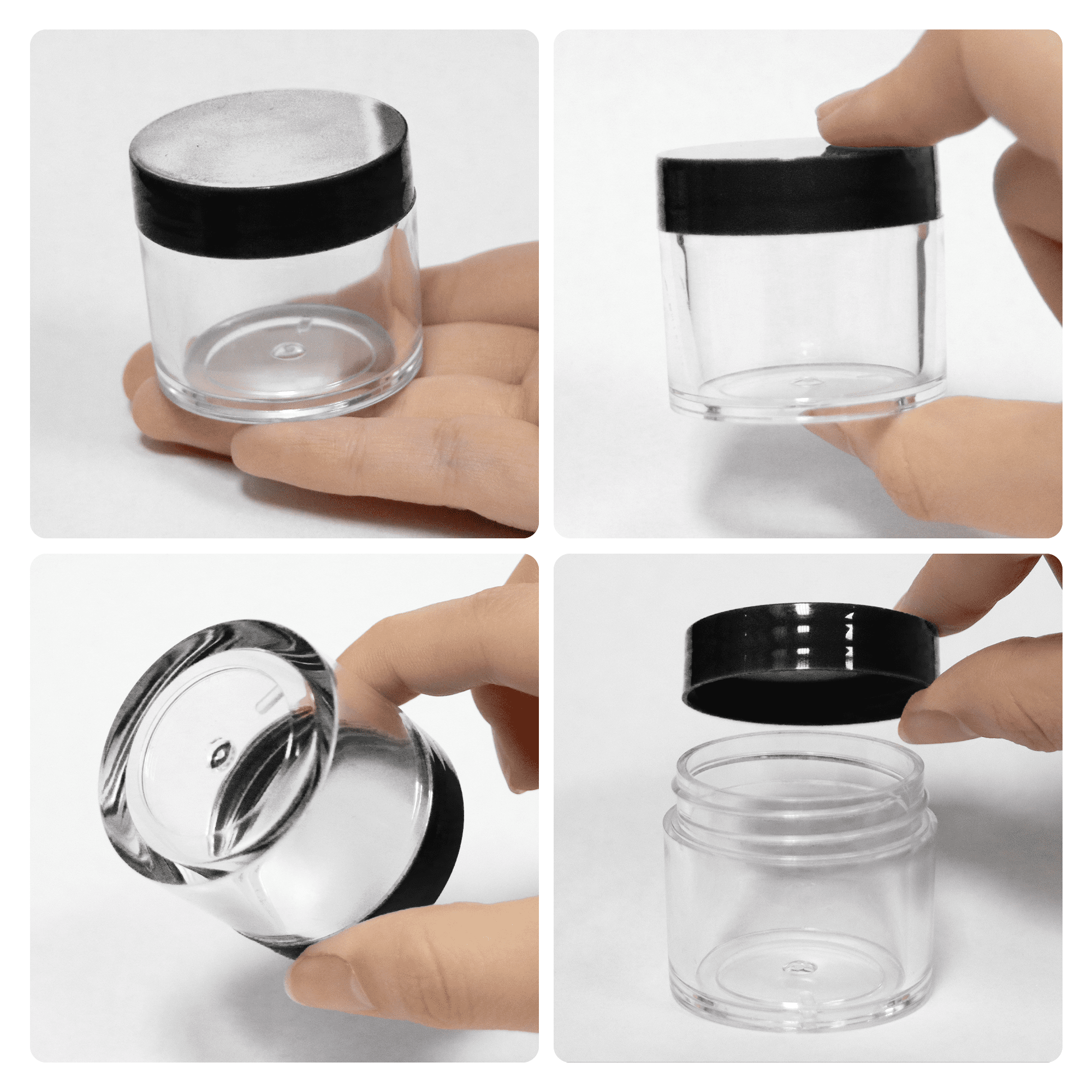 Beauticom 30 Pieces 30G/30ML(1 Oz) Round Clear Plastic Container Jars with Flat Top Lid - 30 Jars