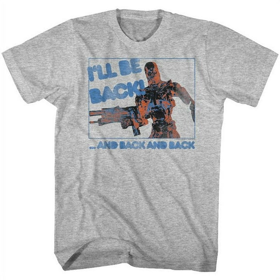 Terminator Be Back Gray Heather Adult T-Shirt 4Xl
