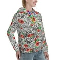 thumbnail image 2 of Yiaed Roses Mixed Zebra 1 Print Womens Casual Hoodies Crew Neck Long Sleeve Sweatshirts With Pocket Pullover Tops Women's Hooded Sweatshirt-Large, 2 of 5