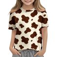 thumbnail image 4 of Smupbvky Toddler Boys Girls Cow Print T Shirt Short Sleeve Crew Neck Tops Casual Soft Cute Summer Tee Loose Fit (4-5 Years, Multicolor), 4 of 7