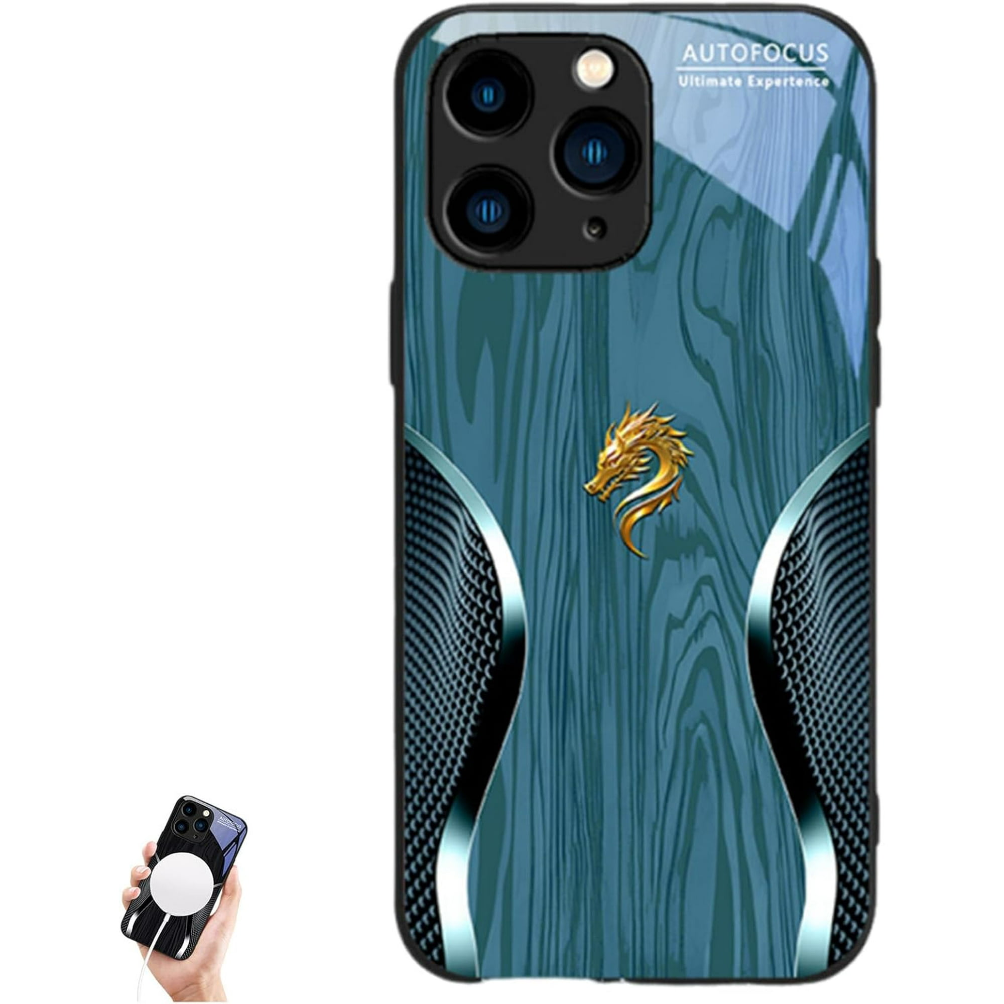 Urgalaxy Personalized Dragon Glass Phone Case, for iPhone 16/15/14/13/12/11  Plus Pro Max, Magnetic Design Full Coverage Anti-Drop Phone Case (for  iPhone 13 ProMax,Cyan) - Walmart.ca
