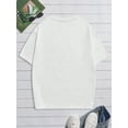 thumbnail image 3 of Loose Fit Men White Knitted Round Neck Short Sleeve Funny Graphic T-Shirt, For Going Out, For Friends, 3 of 3