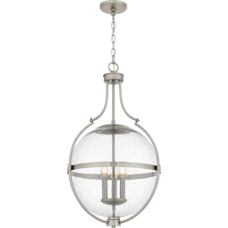 3 Light Pendant in Traditional Style-29 inches Tall and 17.5 inches Wide-Brushed Nickel Finish Bailey Street Home 71-Bel-5173482