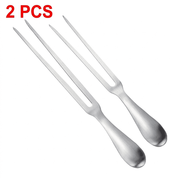 MoHern Grilling Accessories 2Pcs Heavy Duty Steak Meat Barbecue Forks, 304 Stainless Steel U-Shaped Grill Fork for Brisket and Cooked Meat for Outdoor Camp Hibachi and Indoor Kitchen Use