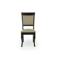 thumbnail image 4 of Set of 2 Classic Style Solid Wood Upholstered Ronda Dining Chairs, Kitchen Chairs, Wooden Living Room Chairs, Side Chairs, Armless Chairs, Espresso Color, 4 of 7