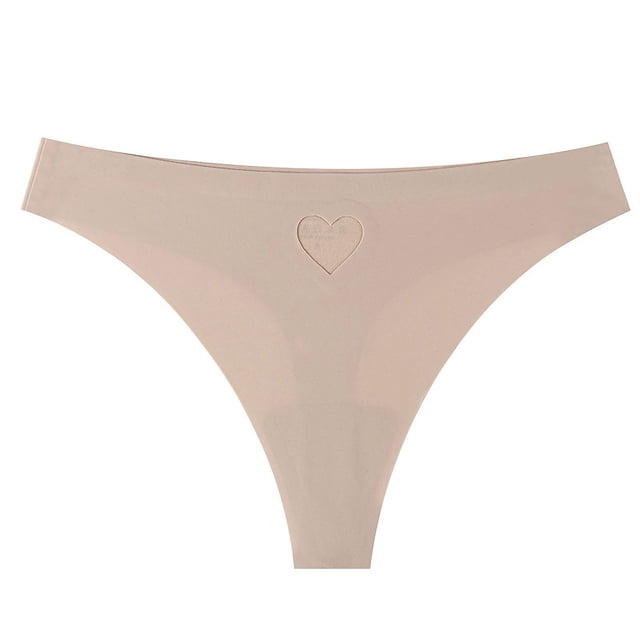 Ropa interior hueca de seda de hielo sin dejar rastro con forma de corazón para mujer, tanga deportiva sexy de cintura baja, pantalones cortos de una pieza para mujer, corazón de melocotón