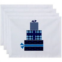 Simply Daisy 18" x 14" Gift Wrapped Geometric Print Placemats, Set of 4