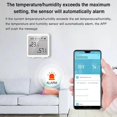 thumbnail image 4 of Tuya Smart WiFi Temperature and Humidity Sensor Indoor Digital Display Thermometer Detector APP Monitoring Alarm, 4 of 5