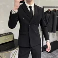 thumbnail image 2 of Trajes y blazers para hombre, pantalones de negocios casuales cruzados, tendencias de ceremonia, conjunto de 2 piezas, disfraces masculinos, moda, 2 of 5