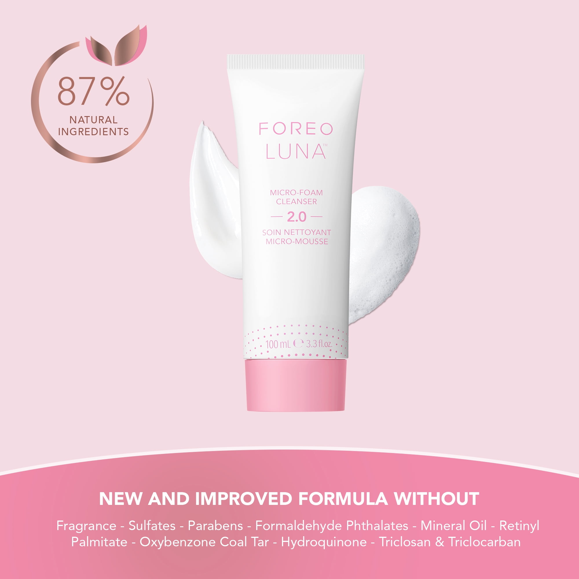 FOREO Micro-Foam Cleanser 2.0 Gentle Foaming Face Wash for Sensitive Skin, 100ml