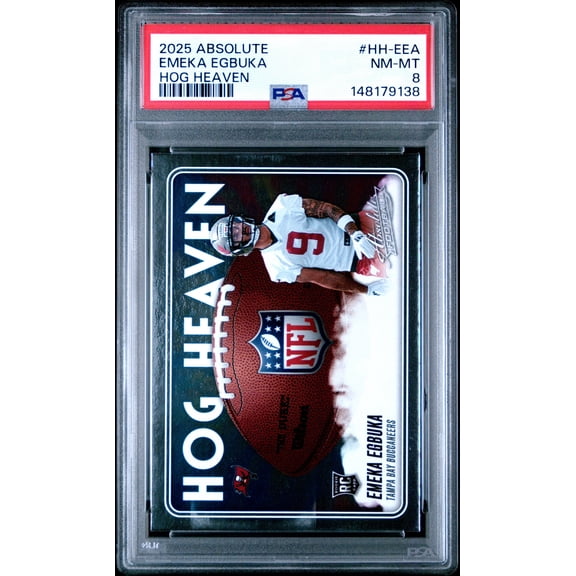 Graded 2025 Panini Absolute Emeka Egbuka #HH-EEA Hog Heaven Rookie RC Football Card PSA 8 Near Mint
