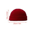 thumbnail image 3 of Tuque Tricotée Exquise Confortable Style Simple Femmes Hommes Mode Chapeaux Couvre-Chef Ornement Vêtement Accessoire pour Déco de Robe Rouge Vin, 3 of 6