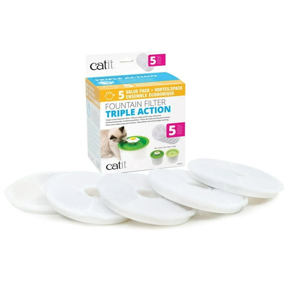 Catit Triple Action Fountain Filters, 5 pack