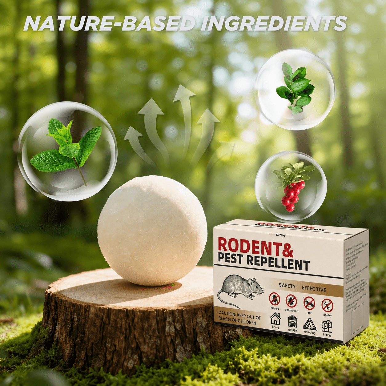 MouseRodentRepellent, 36 Balls Peppermint Oil Mouse Traps for Rat Mice, Ant, Roach, Spider, Squirrel, Nature Mouse Deterrent for Indoor Outdoor Use, for Garden, Home