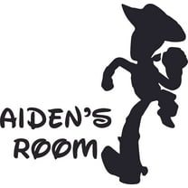 Sheriff Woody Toy Story Wall Vinyl Design Customized Name Wall Decal - Custom Vinyl Wall Art - Personalized Name - Baby Girls Boys Kid Bedroom Wall Decal Room Stickers Decoration Size (10x8 inch)