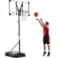 thumbnail image 1 of Naipo 44" Portable Basketball Hoop Height Adjustable 7.6ft to 10ft Outdoor Indoor Basketball Goal System with Wheels for Teens Adults Training and Fun, 1 of 10