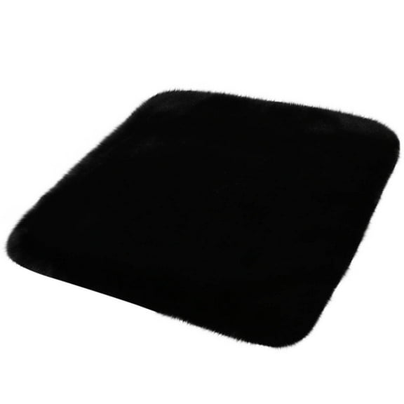 Taotanxi Car Front Seat Cushion Soft And Warm Faux Fur Winter Car Seat Cover Fluffy Plush Car Seat Protector With Non-Slip Backing Car Accessories For Home And Office Chairs (Black)