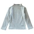thumbnail image 2 of Kids Girls Gray Ruffled Mock Turtleneck Long Sleeve Top - 100% Cotton Casual Shirt (1-7 Years),Size 1-2T, 2 of 5