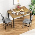 thumbnail image 6 of LinkRomat Dining Table Set for 2, Small Kitchen Table with Upholstered Chairs, Industrial Dining Set for Apartment Breakfast Nook, Walnut, 6 of 9