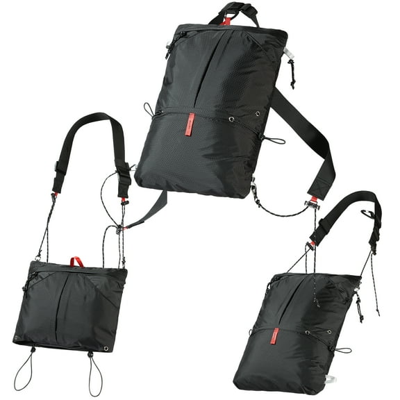 10L Crossbody Bag, 3-Way Waterproof Corduroy Tote Bag for Women and Men with Zipper and Inner Pockets Tote Bag, Suitable For Travel and Daily Use, Black