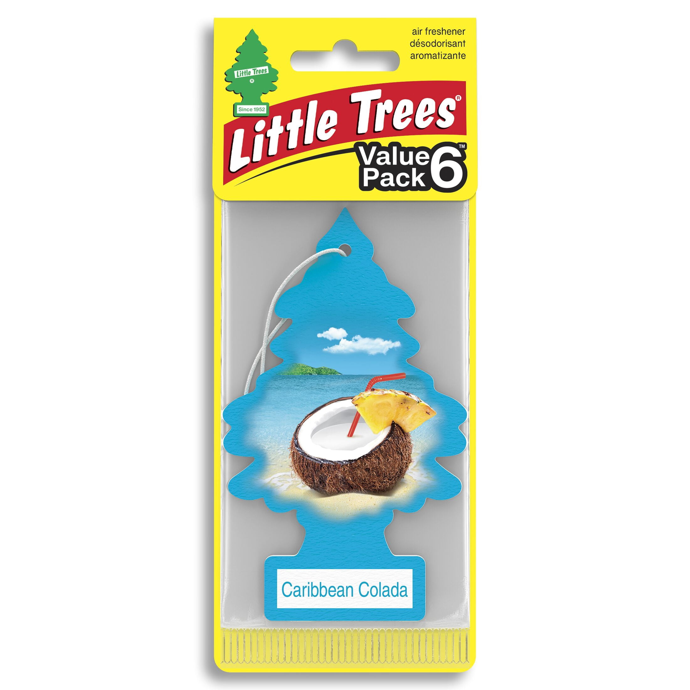 (2 pack) Little Trees Air Freshener Caribbean Colada Fragrance 6-Pack