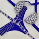 thumbnail image 5 of Venus Vacation-bañador con cuello de pico y diamantes de imitación, conjunto de bikini con realce, traje de baño con piedras ostentosas, 2020, 5 of 5