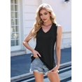 thumbnail image 4 of Women'S Sleeveless Tops Summer V Neck Loose Tank Tops, Vest Style T Shirts for Women Black M, 4 of 7