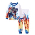 thumbnail image 1 of Ensemble de Pyjamas pour Petites Filles Imprimé Dinosaure Col Rond Chandail-Over Haut Pyjamas d'Été Ensemble Pyjamas pour Tout-Petits Garçons 8T, 1 of 3