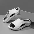 thumbnail image 6 of KIJBLAE Couples Matching Thick Sole Non Slip Slide Slippers, Soft Indoor Outdoor Beach Pool Shower Casual Sandals White 38-39, 6 of 9