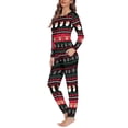 thumbnail image 3 of Renewold 2 Pieces Casual Long Sleeve Sleepwear for Women Size S Nightgown Family Matching Christmas Pajamas Reindeer Snowflake Round Neck Nightwear Lounge Set, 3 of 5