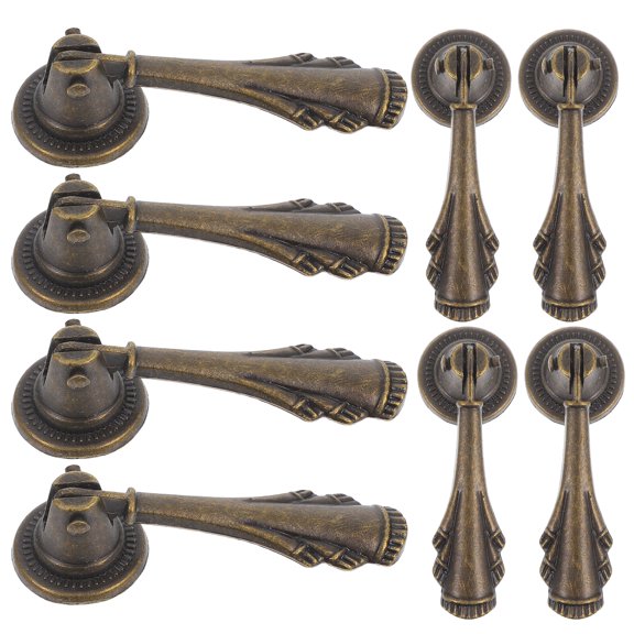 10 Pieces Vintage Cabinet Door Handles Round Zinc Alloy Pulls for Home Furniture Decor Light Brown