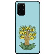 DistinctInk Case for Samsung Galaxy S20 ULTRA (6.9" Screen) - Custom Ultra Slim Thin Hard Black Plastic Cover - Fruit of the Spirith - Tree - Yellow Teal