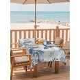 thumbnail image 2 of Outdoor Tablecloth with Umbrella Hole for Patio/Picnic/Party/Camping, Blue Turtle Coastal Waterproof Table Cloth Rectangle Table Cover Washable, Beach Starfish Nautical Coral Retro (54"x 80"), 2 of 8