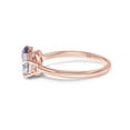 thumbnail image 3 of 1 1/2 Carat 7X5MM Oval Shape Natural Amethyst & 6MM Round Cut Lab Created Moissanite Diamond Toi Et Moi 2-Stone Engagement Ring For Women In 14K Rose Gold Over Sterling Silver(1.50Cttw)-4.5, 3 of 6