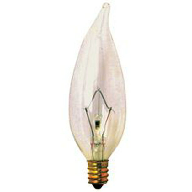 Satco Incandescent Decorative Lamp Ca10, 60 Watt, 130 Volt, Candelabra ...