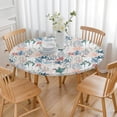 thumbnail image 3 of Pioneer Flower Floral Print Pattern Round Fitted Tablecloth with Elastic Edge,Dining Table Cover Waterproof,Outdoor Round Tablecloth for Camping,Dining,Indoor and Outdoor, 3 of 7