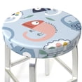 thumbnail image 3 of Fotbe Cute Chameleons On Blue Stool Covers Round,Waterproof Round Bar Stool Covers Bar Chair Covers Washable Stool Cushion Slipcover for 12-14 Inch Chair-13 inch, 3 of 7