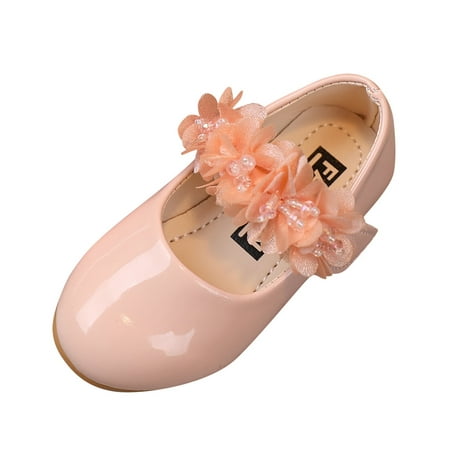 

Yinguo Sandals Summer Solid Shoes Soled Soft Girls Flower Princess Casual Kids Baby Shoes Pink 28