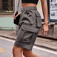 thumbnail image 6 of Ounisa Women's Casual Loose Fit Multi-Pockets Twill Bermuda Cargo Shorts Y2K Baggy Knee Length Shorts Grunge Techwear, 6 of 6