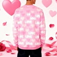 thumbnail image 6 of FAWUUDO Mens Valentines Day Printed Crewneck Sweatshirt Long Sleeve Pullover Casual Graphic Romantic Holiday Gift Cozy Comfortable Pink 2XL, 6 of 9