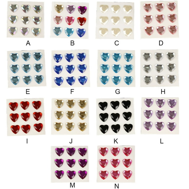 10 Sheets Rhinestone Stickers Children Hand Acrylic Acrylic Decals Three-dimensional Student DIY Love Heart Crafts Label Table Party Black