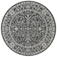 thumbnail image 2 of JONATHAN Y SANTA MONICA 5' Round Area Rug, Palazzo Vine and Border Textured Weave - Black/Gray, SMB103C-5R, 2 of 8