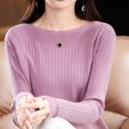 thumbnail image 2 of MESSUEN Lightweight Sweaters for Women Knitted Sweater Long Sleeve Sweaters for Women Womens Summer Tops Dressy Casual Ladies Summer Tops Basic Tops for Women Top for Women Summer Purple M, 2 of 5
