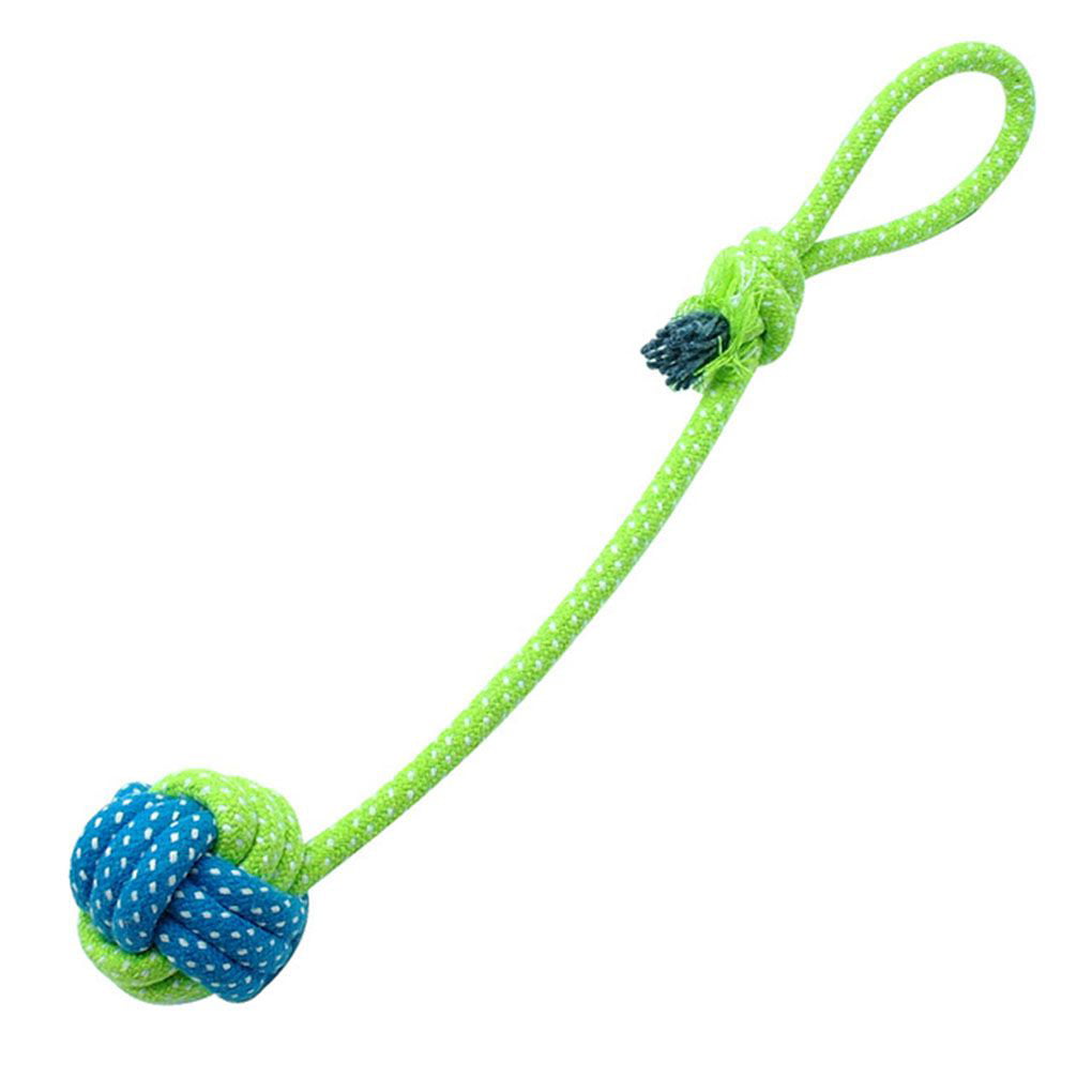 Pet Puppy Dogs Cat Cotton Rope Chew Toy Ball Play Braided Bone Knot Fun Training 
