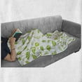 thumbnail image 5 of Leaf Soft Flannel Fleece Blanket, Various Types of Green Fresh Leaves Illustration with Garden Summer Season Graphic Design, Cozy Plush for Indoor and Outdoor Use, 70" x 90", Green, by Ambesonne, 5 of 5